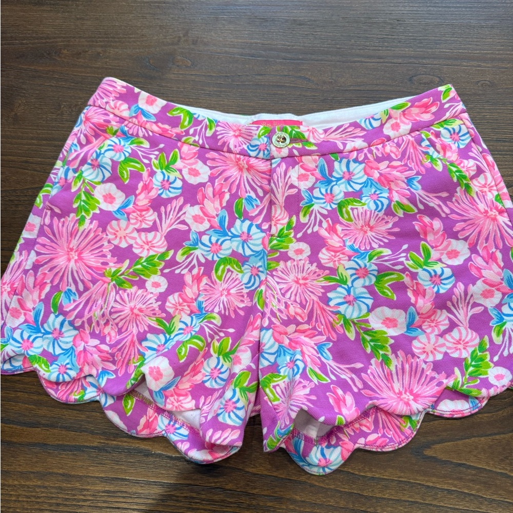 Lilly Pulitzer Pink and Green Floral Shorts